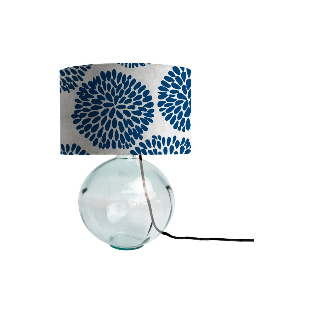 Plava lampa od ručno puhanog stakla sa baršunastim sjenilom Velvet Atelier