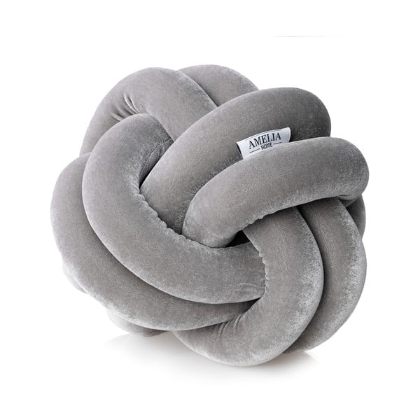 Sivi dekorativni jastuk amelehome Nancy čvor Grey