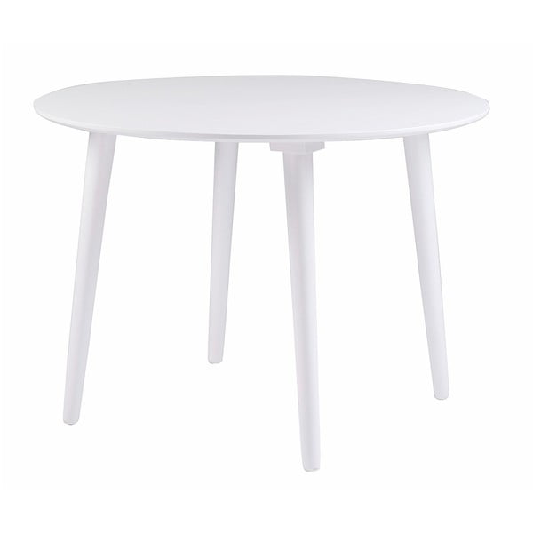 Bijeli blagovaonski stol od drveta kaučuka Rowico Lotte, ⌀ 106 cm
