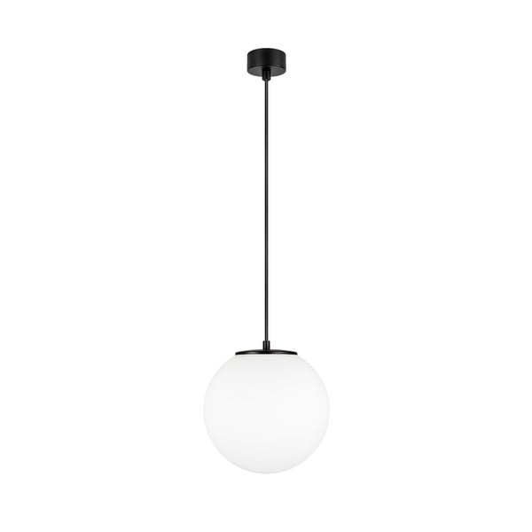 Bijela viseća svjetiljka s grlom u crnoj boji Sotto Luce TSUKI M, ⌀ 25 cm