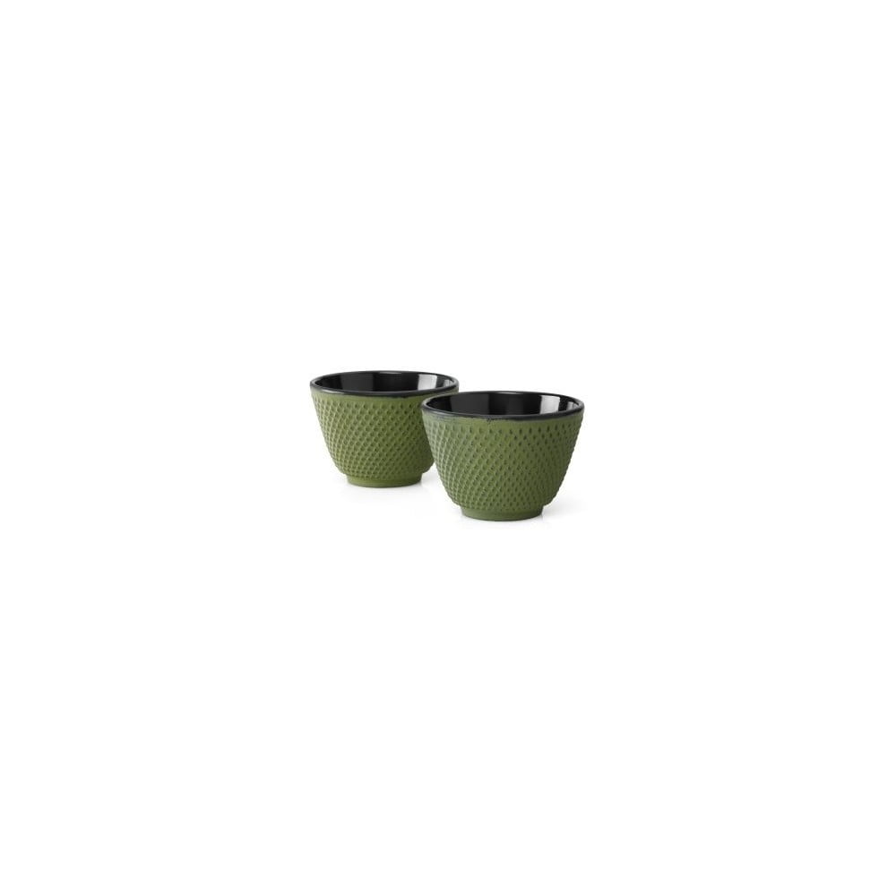 Set od 2 zelene šalice za čaj od lijevanog željeza Bredemeijer Xilin, ⌀ 7,8 cm