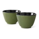 Set od 2 zelene šalice za čaj od lijevanog željeza Bredemeijer Xilin, ⌀ 7,8 cm