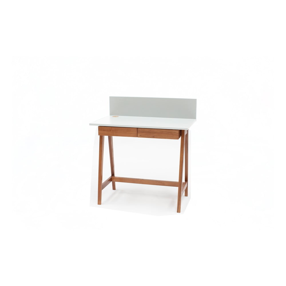 Bijeli radni stol s podnožjem od jasena Ragaba Luka Oak, duljina 85 cm