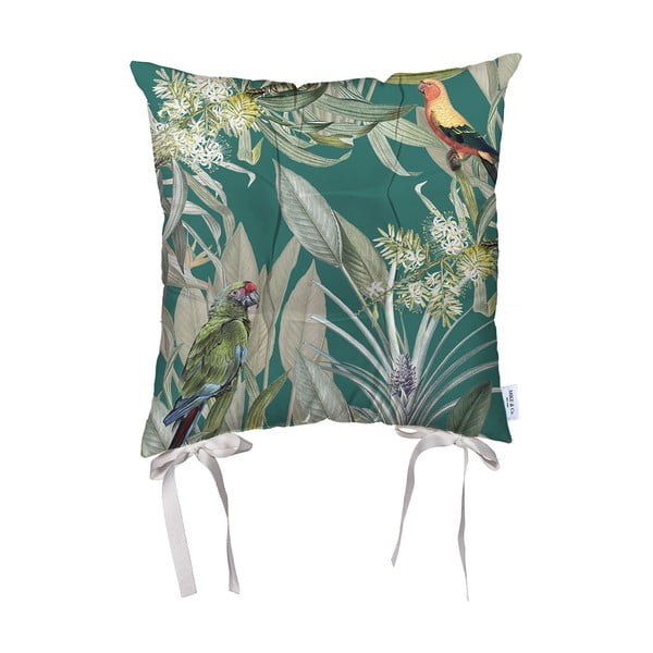 Zeleni jastuk za stolice od mikrovlakana Mike & Co. New York Jungle Birds, 43 x 43 cm