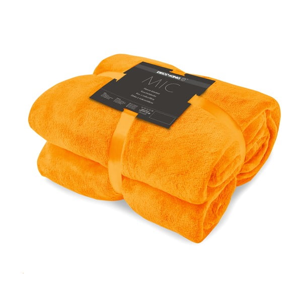 Narančasta deka od mikrovlakana DecoKing Mic, 220 x 240 cm