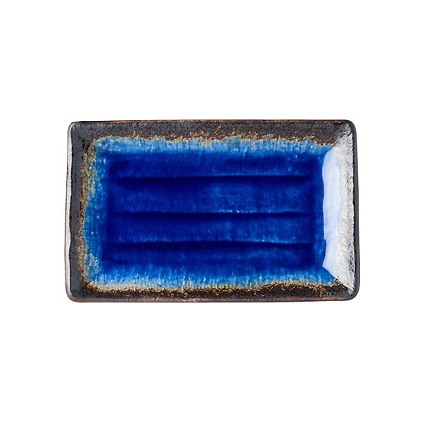 Plavi keramički tanjur za serviranje MIJ Cobalt, 21 x 13 cm