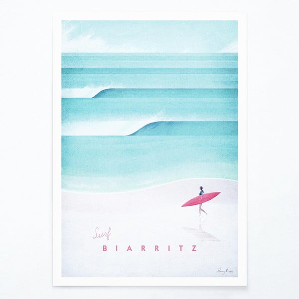 Poster Travelposter Biarritz, A3