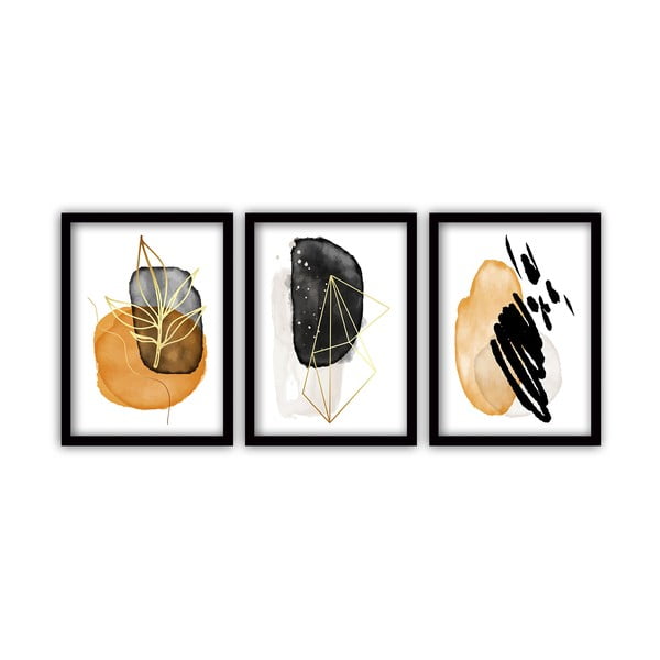 Set od 3 slike u crnim okvirima Vavien Artwork Elegant, 35 x 45 cm