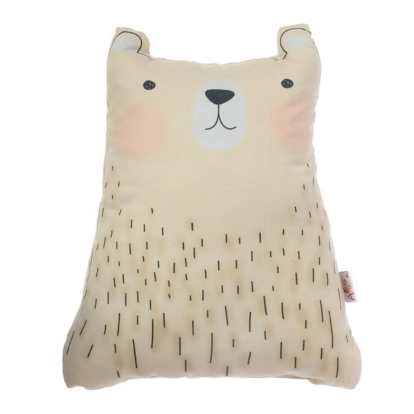 Smeđi pamučni dječji jastuk Mike & Co. NEW YORK Pillow Toy Bear Cute, 22 x 30 cm