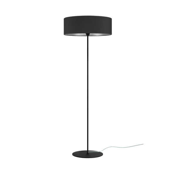Crna podna svjetiljka sa srebrnim detaljima Bulb Attack Tres XL, ⌀ 45 cm