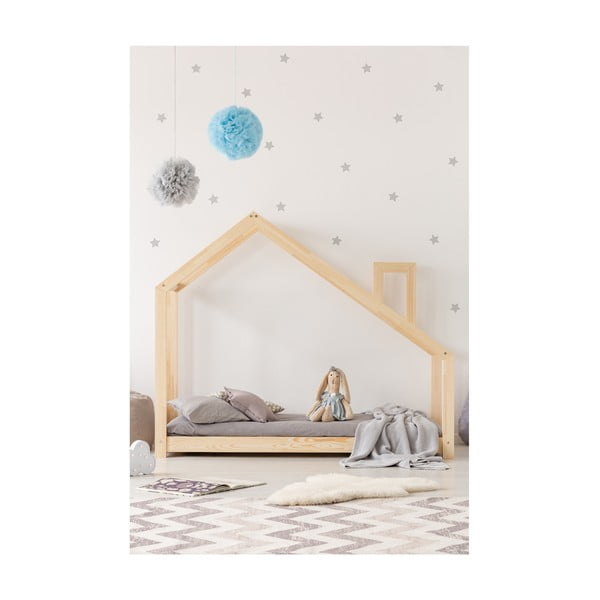 Krevet u obliku kuće od borovine Adeko Mila DMS, 80 x 160 cm