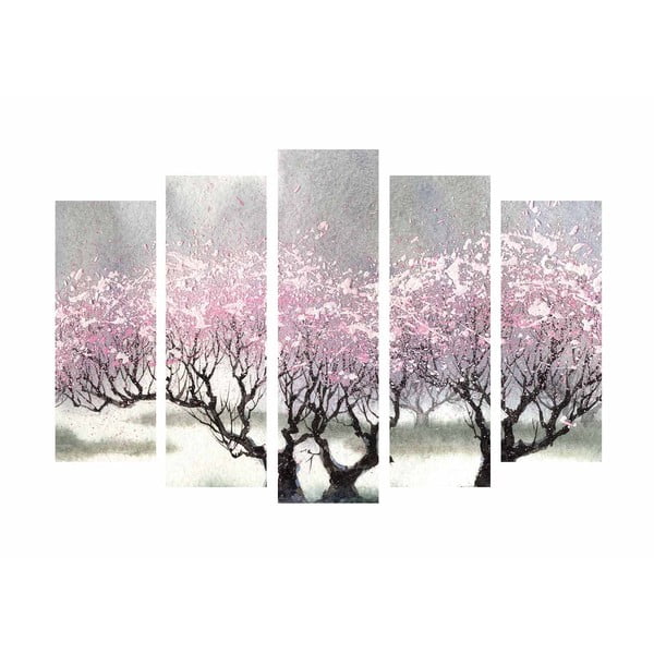 5-dijelna slika na platnu Cherry Blossom
