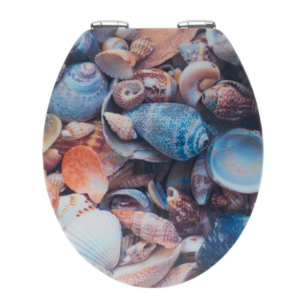 WC sjedalo s 3D slikom i s lakim zatvaranjem Wenkoo Sea Shell, 44,5 x 38 cm