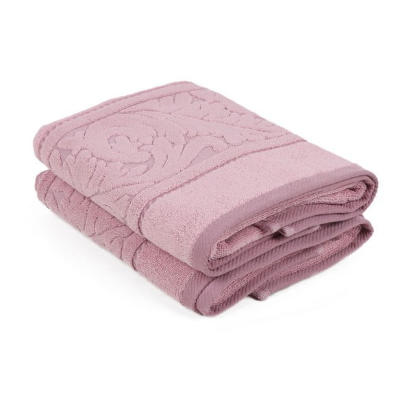 Set od 2 ružičasta pamučna ručnika Sultan, 50 x 90 cm