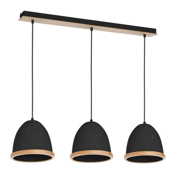 Crna viseća svjetiljka s drvenim detaljima Homemania Studio Tres