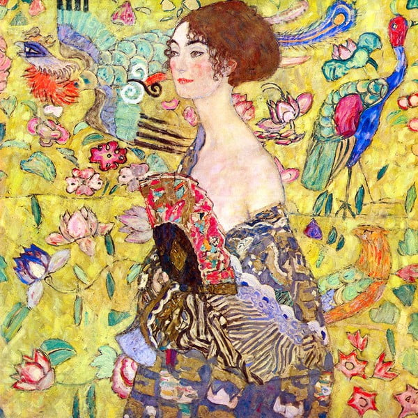 Reprodukcija slike Gustava Klimta Lady Fan 40 x 40 cm