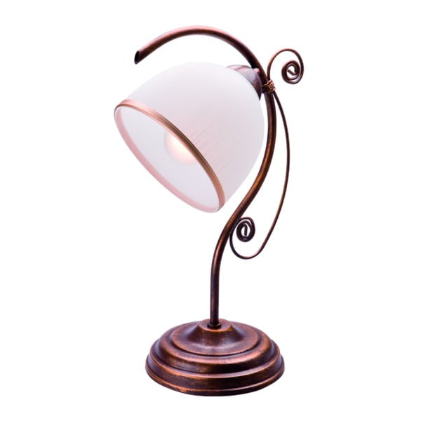 Bijelo-smeđa stolna svjetiljka Lamkur