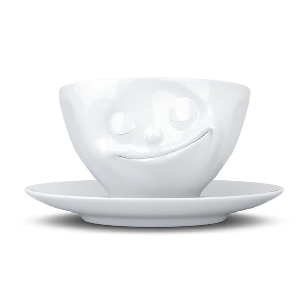 Bijela porculanska šalica za kavu s motivom osmjeha 58products, 200 ml