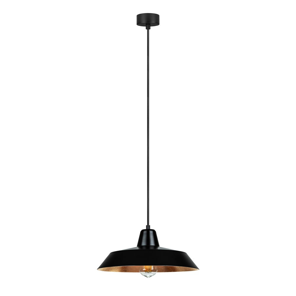 Crna viseća svjetiljka s unutarnjom stranom u bakrenoj boji Bulb Attack Cinco, ⌀ 35 cm