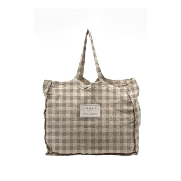 Platnena torba za kruh Linen Couture Linen Bag Grey Vichy
