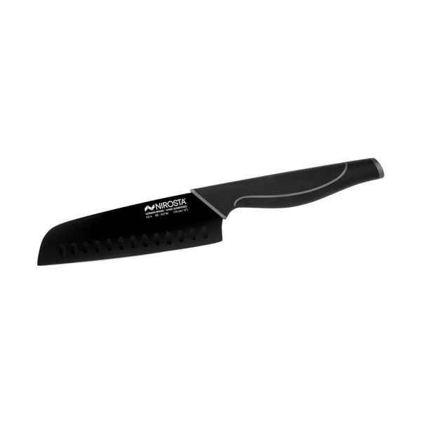 Crni santoku nož od nehrđajućeg čelika Nirosta Wave