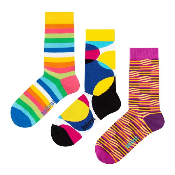 Set od 3 para čaraša Ballonet Socks Stripy u poklon pakiranju, veličina 41 - 46