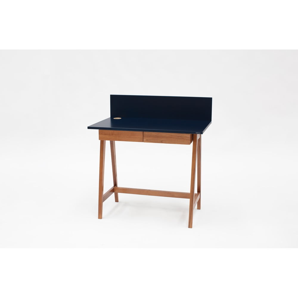 Plavi radni stol s podnožjem od jasena Ragaba Luka Oak, duljina 85 cm