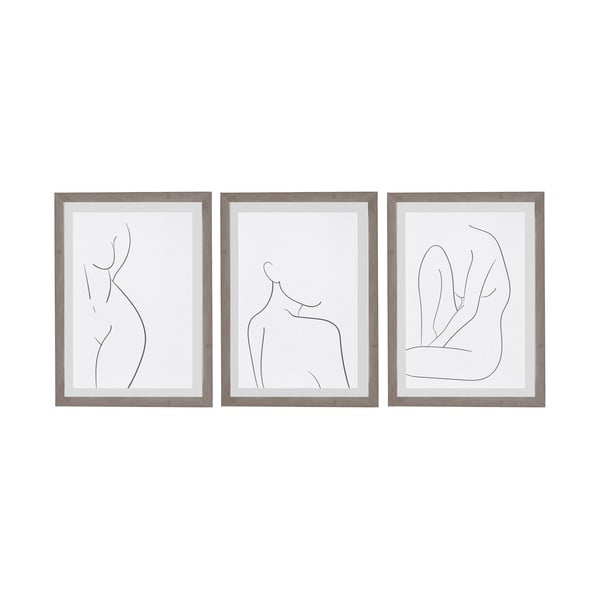 Set od 3 zidne slike u okviru Surdic Body Studies, 35 x 45 cm