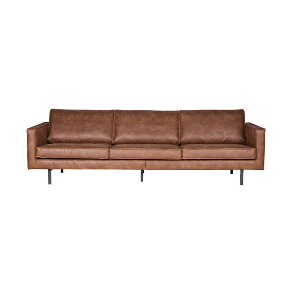 Smeđi kauč s presvlakom od reciklirane kože BePureHome Rodeo, 277 cm