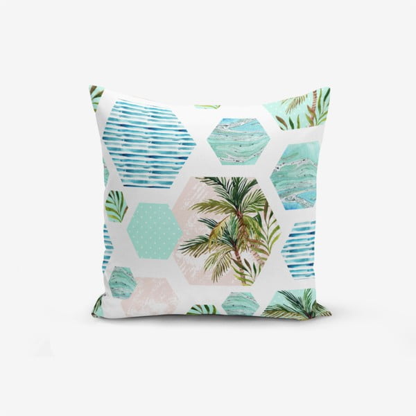 Jastučnica s primjesom pamuka Minimalist Cushion Covers Geometric Palm, 45 x 45 cm