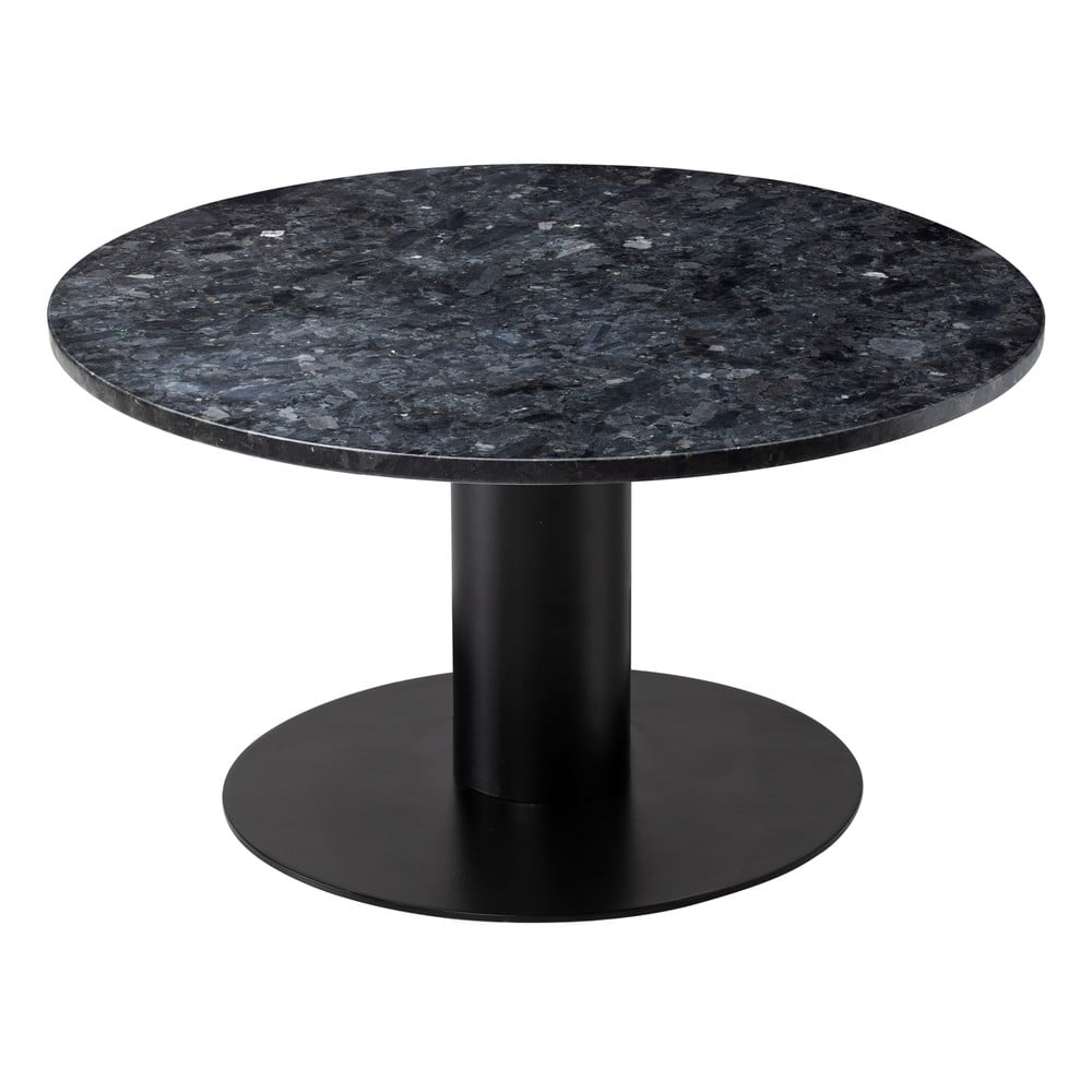 Stolić za kavu od crnog granita s podnožjem u crnoj boji RGE Pepo, ⌀ 85 cm
