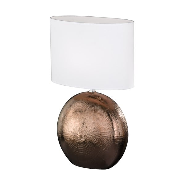 Bijelo-smeđa stolna lampa Fischer & Honsel Foro, visina 53 cm