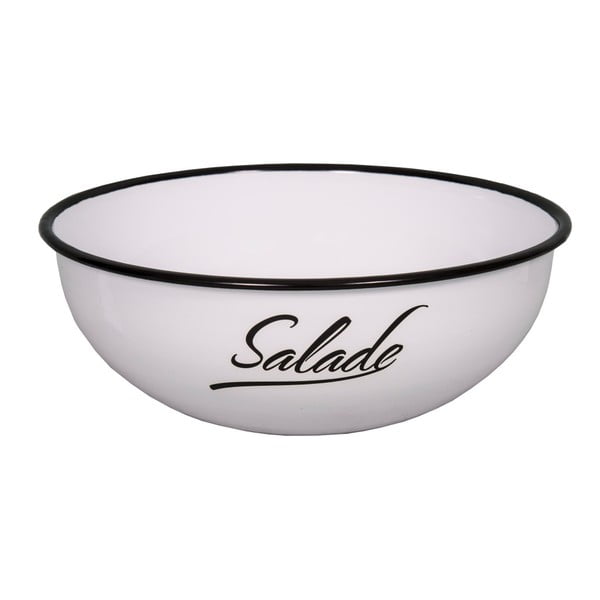 Bijela zdjela za salatu od emajla Antic Line Classic, Ø 27,5 cm