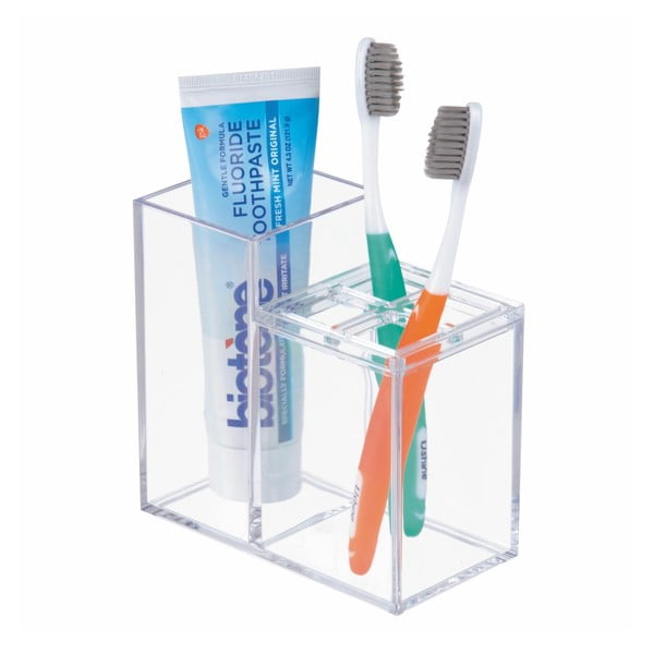 Prozirni kupaonski stalak za četkice za zube i zubnu pastu iDesign