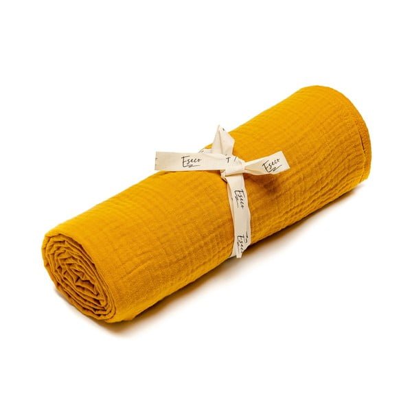 Muslin pelena senf žute boje ESECO, 120 x 120 cm