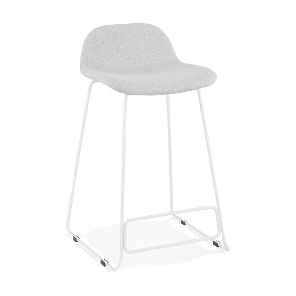 Svijetlo sive bar stolica s bijelim nogama Kokoon Vancouver Mini, sedam visina 66 cm