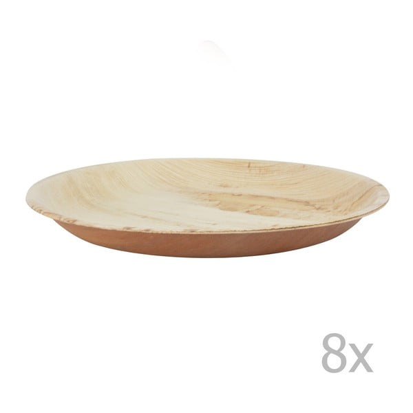 Set od 8 jednokratnih tanjura od palminog lista Esschert Design, ⌀ 22 cm