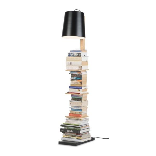 Samostojeća svjetiljka s crnim sjenilom i policama Citylights Cambridge, visina 168 cm
