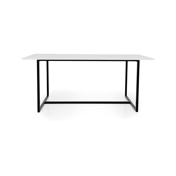 Bijeli blagovaonski stol s crnim metalnim postoljem Tenzo Mello