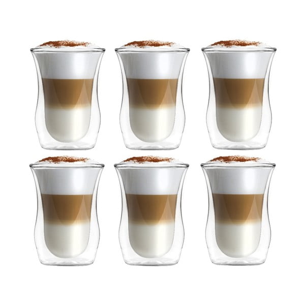 Set od 6 čaša s dvostrukim staklenim stijenkama Vialli Design, 300 ml