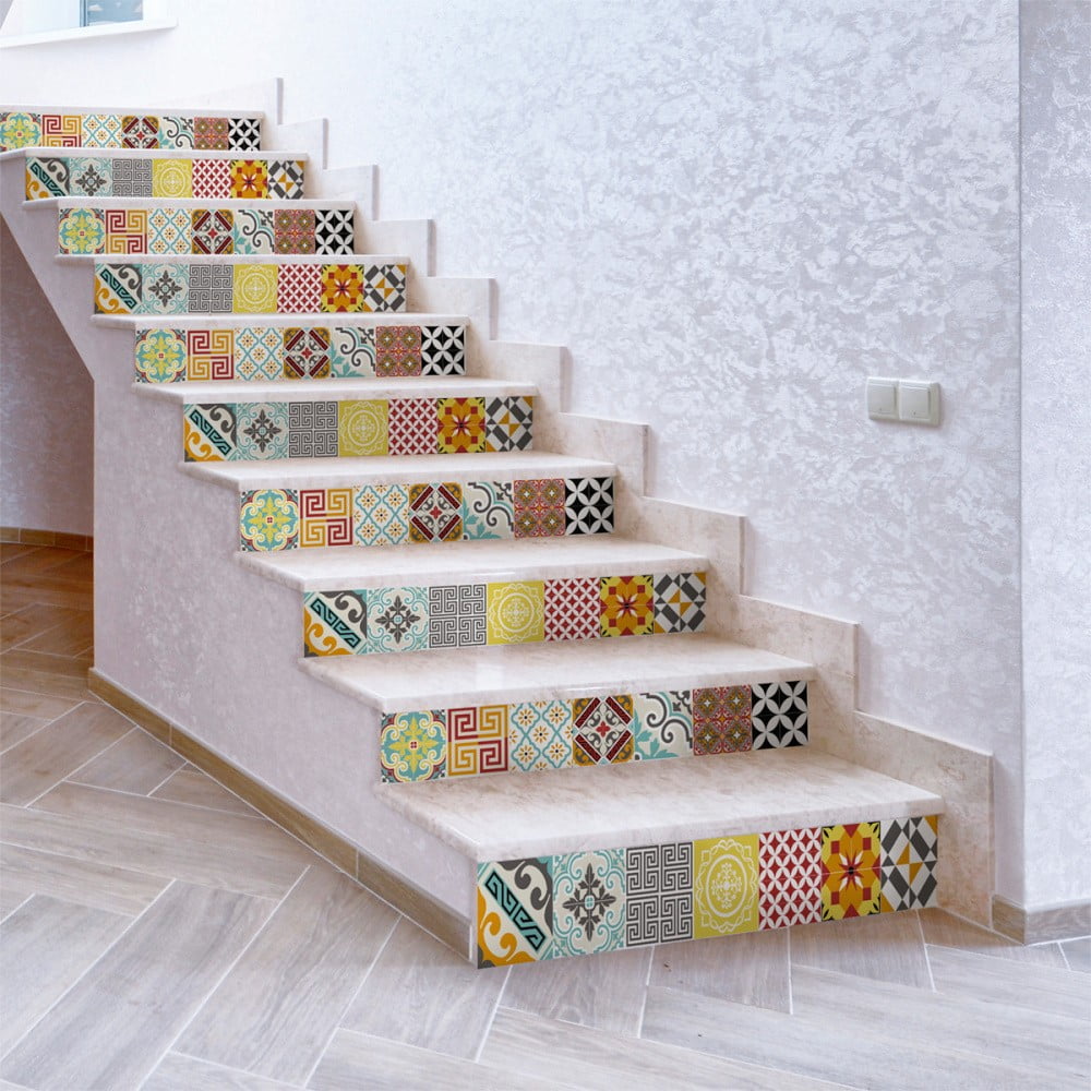Set 2 naljepnice za stepenice Ambiance Mosaic, 15 x 105 cm