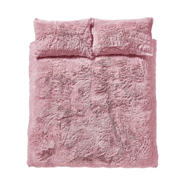 Roza posteljina od mikropliša Catherine Lansfield Cuddly, 200 x 200 cm