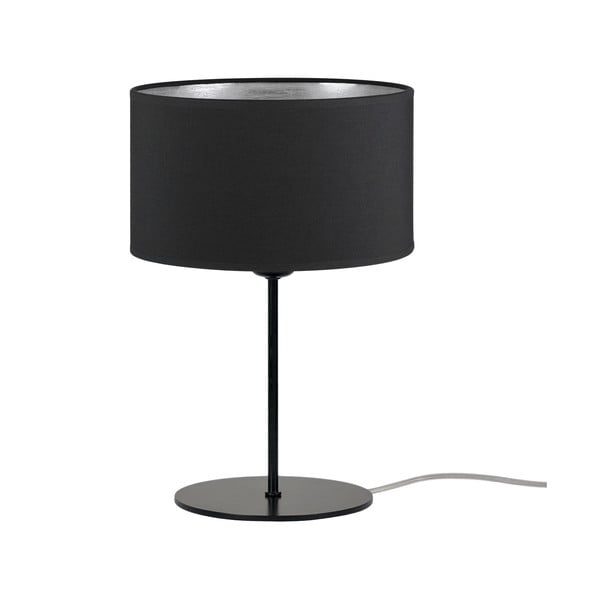 Crna stolna lampa sa srebrnim detaljima Bulb Attack Tres S, ⌀ 25 cm