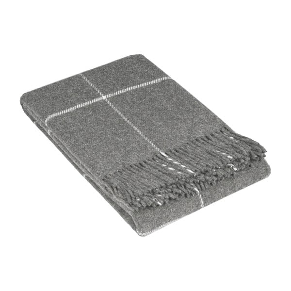 Sivi vuneni prekrivač LANZARETTI Premium, 140 x 200 cm