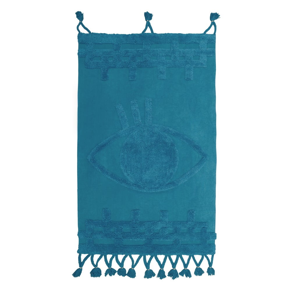 Plavi pamučni zidni tepih Nattiot Siva, 70 x 120 cm