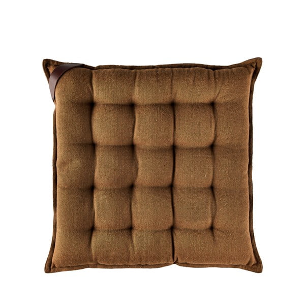 Smeđi pamučni jastuk za sjedenje Södahl, 40 x 40 cm