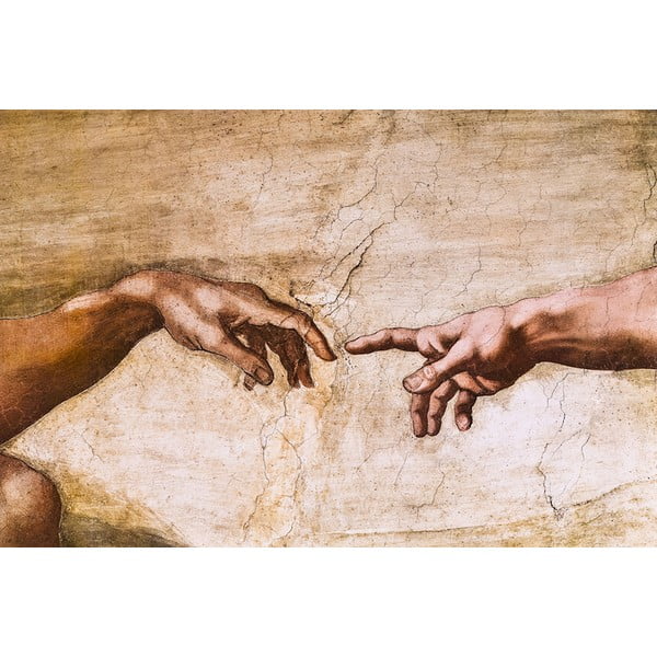 Razmnožavanje slike Michelangelo Buonarroti - stvaranje Adama, 70 x 45 cm