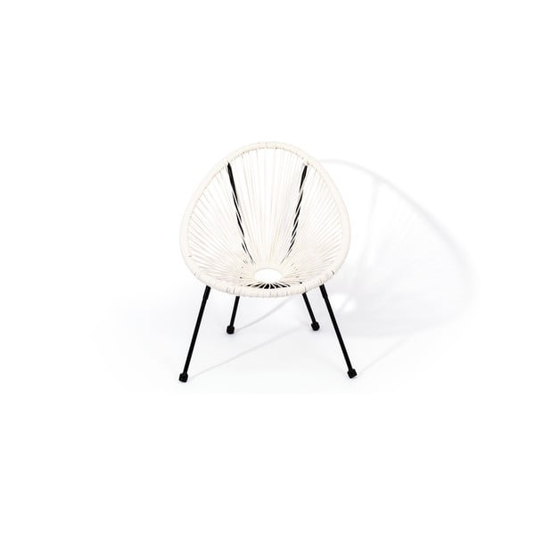 Dječja bijela stolica od umjetnog ratana Debut Avocado, 50,5 x 62 x 55,5 cm