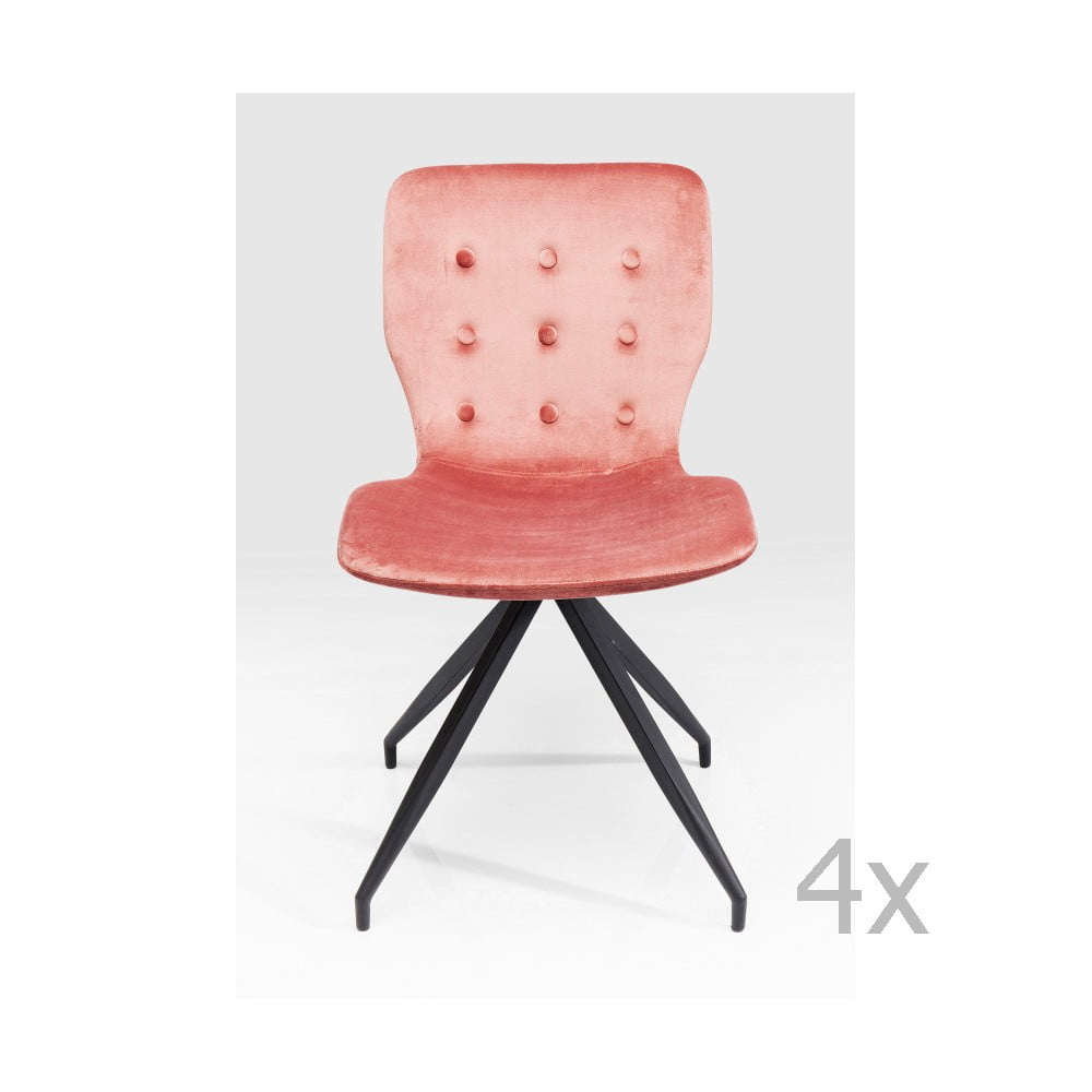 Set od 4 ružičaste blagovaonske stolice Kare Design Butterfly
