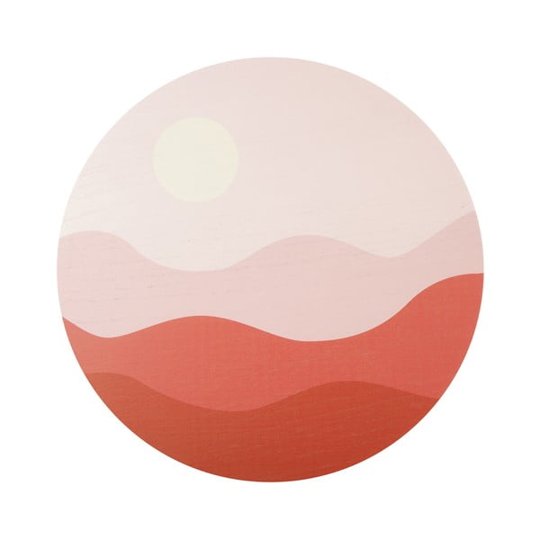 Ružičasto-crvena zidna slika PT LIVING Pink Sunset, ø 40 cm